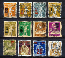 HELVETIA - Selectie Zegels Met Opdruk/timbres Surchargés - Gest./obl. - Cote 75,00 € - Altri & Non Classificati