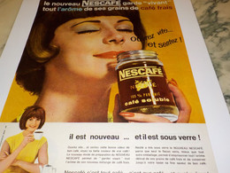 ANCIENNE PUBLICITE OUVREZ SENTEZ CAFE NESCAFE SOLUBLE  1962 - Afiches