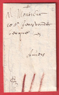 LETTRE DE LILLE NORD EN 1636 TAXE ESPAGNOLE III A LA CRAIE ROUGE  POUR ANVERS BELGIQUE - ....-1700: Precursors