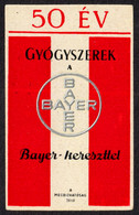 Hungary 1930's Germany BAYER Pharmacy Medicine Drug Medicament 50 Years Anniv. LABEL CINDERELLA VIGNETTE - No Gum - Pharmacy