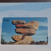 Zimbabwe-(ZIM-15)-suspended Rocks-(55)-($50)-(0019--005276)-(5/00)used Card+1card Free - Simbabwe