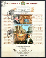 SAN MARINO - 2004 - IL TEATRO ALLA SCALA - FOGLIETTO - SOUVENIR SHEET - USATI - Gebraucht