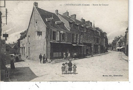 23 - CHENERAILLES - ( CREUSE ) - T.Belle Et Rare Vue Animée De La Route De CRESSAT - Chenerailles