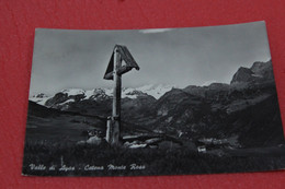 Aosta Valle D' Ayas Catena Monte Rosa Con Motivo Di Montagna 1957 - Other & Unclassified