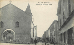 CPA FRANCE 69 " Vaulx, Eglise Et Grande Rue" - Vaux-en-Velin