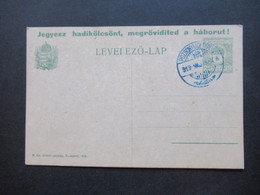 Ungarn / Kroatien 1918 / 19 Sonderkarte P 68 Verkütze Den Krieg, Zeichne Kriegsanleihen. Blauer Stempel Pozsony - Covers & Documents