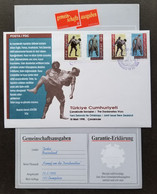 New Zealand - Turkey Joint Issue Memorial Statues 1998 (joint FDC) *dual PMK *guaranty Card *limited - Cartas & Documentos