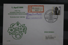 Deutschland 1991, Ersttag Deutschlandweit Einheitliche Postgebühren, Wertstempel 350 Pf. Sehenswürdigkeiten - Private Covers - Used