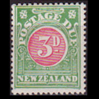 NEW ZEALAND 1928 - Scott# J19 Numeral 3p LH - Nuevos