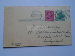 D178792 USA -Postal Stationery Cancel - Ca 1934 New York -Hospital For Joint Diseases Madison Avenue - To Switzerland - 1921-40