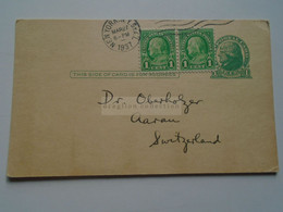 D178793 USA -Postal Stationery Cancel - Ca 1937 New York -Hospital For Joint Diseases Madison Avenue - To Switzerland - 1921-40