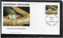 Thème Insectes - Polynésie Française - Enveloppe - TB - Other & Unclassified