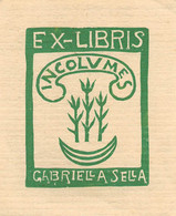 02765  "INCOLUMES - EX LIBRIS - GABRIELLA SELLA" ORIG. - Exlibris