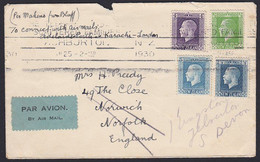 NEW ZEALAND - ENGLAND 1930 AIRMAIL COVER VIA KARACHI ROUTE * - Airmail