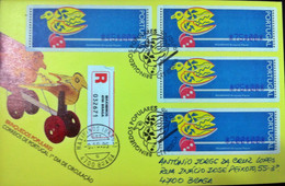Portugal - ATM Machine Stamps - FDC (cover) - BRINQUEDOS POPULARES GALINHOLA 1996 - Circulated, Registered, Cancel Braga - Machines à Affranchir (EMA)