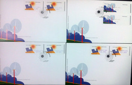 Portugal - ATM Machine Stamps - FDC (cover) X 4 - ENERGIAS ALTERNATIVAS 2006 - CORREIO AZUL - Franking Machines (EMA)