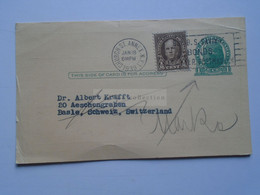 D178796 USA -Postal Stationery Cancel - 1939 New York  Thomas Gibson Inc. - Sent To Basle Basel   Switzerland - 1921-40