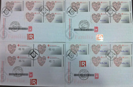 Portugal - ATM Machine Stamps - FDC (cover) X 4 - ANO INTERNACIONAL DA FAMÍLIA 2004 - Registered, Cancel Braga - Franking Machines (EMA)