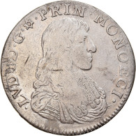 Monnaie, Monaco, Louis I, Scudo, Ecu, 60 Sols, 1668, Monaco, Très Rare, TB+ - 1505-1795 Van Lucien Ier Tot Honoré III
