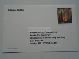 D178810  USA -Postal Stationery   2004  -  Santa Fe Railway   -  Derby, KS   Official Ballot - 2001-10