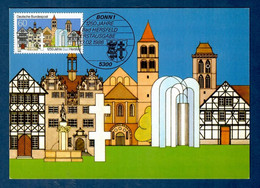 BRD 1986  Mi.Nr. 1271 , 1250 Jahre Bad Hersfeld - Hagenbach Maximum Card - Erstausgabe Bonn 13.02.1986 - 1981-2000