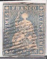 Suisse Michel 28d (Yvert 27d) O Helvetia Assise Sans Fil De Soie - Gebraucht