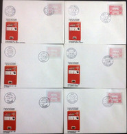 Portugal - ATM Machine Stamps - FDC (cover) X 6 - FRAMA (V. R. Santo António, Faro, Albufeira, Lagos, Lisboa) - Poststempel - Freistempel