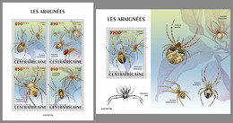 CENTRAL AFRICA 2021 MNH Spiders Spinnen Araignees M/S+S/S - OFFICIAL ISSUE - DHQ2118 - Spiders