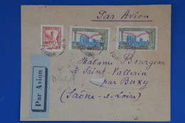 R14 TUNISIE BELLE LETTRE RECOM.1934 TUNIS POURBUXY  FRANCE+ PAIRE DE T.+ POSTE AERIENNE+ AFFRANCHISSEMENT INTERESSANT - Poste Aérienne