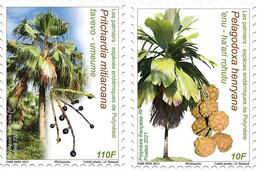 Polynesia 2021 Polynesie PALM TREE Palmier Arbre Flora Palme Palmera Palma 2v - Neufs