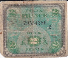 BILLETE DE FRANCIA DE 2 FRANCS DEL AÑO 1944  (BANKNOTE) - 1944 Vlag/Frankrijk