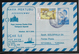 Turquie - Aérogramme - Thème Papes - TB - Postal Stationery