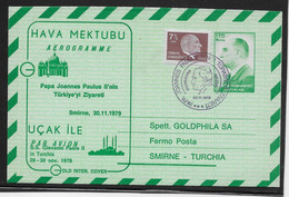 Turquie - Aérogramme - Thème Papes - TB - Postal Stationery