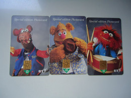 UNITED  KINGDOM  USED 3   CARDS  DISNEY    MUPPET - Sonstige & Ohne Zuordnung