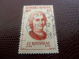 J.J. Rousseau (1712-1778) Littérateur Suisse - 15f. - Rouge - Oblitéré - Année 1956 - - Gebruikt