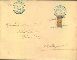 1904,cover Franked With Half 30 C. Type Sage "AFFRANCHISSEMENT SPECIAL FAUTE DE FIGURINES" In DIEGO SUAREZ - Covers & Documents