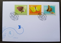 Liechtenstein Butterfly & Moth 2010 Insect Flower Butterflies Moths (stamp FDC) - Storia Postale