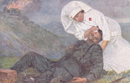 Pro Croce Rossa Italiana Di Milano Viaggiata 1916, Illustratore Pizzolato - Croix-Rouge