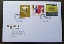 Liechtenstein 50th Anniv Disable Insurance EFTA Police Thumb Print 2010 (stamp FDC) - Brieven En Documenten