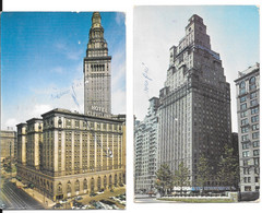 2 Cartoline Anni '50 : NEW YORK Hotel ST.MORITZ + Hotel CLEVELAND Ohio - Central Park