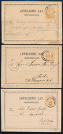 1871-1873 3 Db Futott 2kr Díjjegyes Levelezőlap - Altri & Non Classificati