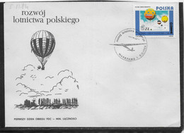 Thème Montgolfières - Ballons - Pologne - Enveloppe - TB - Fesselballons