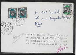 Thème Montgolfières - Ballons - Algérie - Carte Avec Autographes Des Aéronautes - TB - Airships