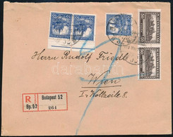 1929 Ajánlott Levél Pengő-fillér 3 X 10f + 2 X 50f Bérmentesítéssel "BUDAPEST" - Wien - Other & Unclassified