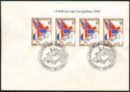 1995 Europa: 50 éve ért Véget A Háború Európában 4-es Csík ívszéli Felirattal FDC-n (4.000) - Andere & Zonder Classificatie