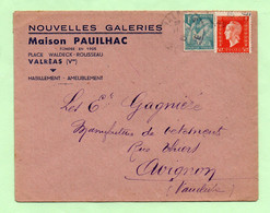 Lettre à ENTETE : "VALREAS" Vaucluse - 1945 - - 1921-1960: Période Moderne