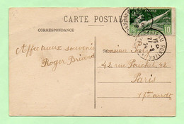 N° 183 - 10c "J.O. PARIS" Seul Sur CP 5 MOTS (CHATEAU-GONTIER) - 27/8/24 - 1921-1960: Periodo Moderno