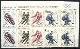 ** 1968 Téli Olimpia ívsarki Sor Négyestömbökben Mi 1262-1265 - Other & Unclassified