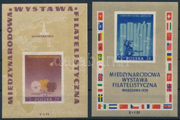 ** 1955 Nemzetközi Bélyegkiállítás, Varsó 2 Vágott Blokk, International Stamp Exhibition, Warsaw 2 Imperforated Blocks M - Andere & Zonder Classificatie