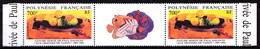 POLYNESIE - 385A - Paire Avec Vignette Centrale - Neuf N** - Très Beau - Unused Stamps